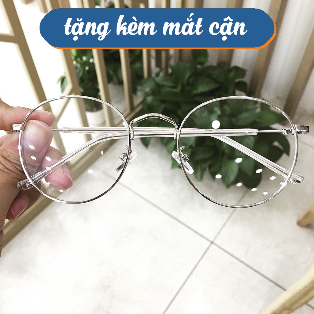 Gọng kính cận kim loại dáng tròn vintage Lucy 9901