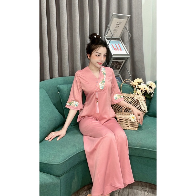 Đồ Lam Đi Chùa # Mẫu Trống Đồng # Quần Áo Nữ