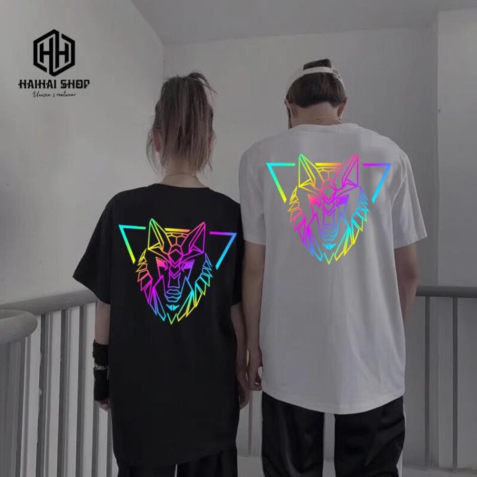 SIÊU PHẨM - Áo Thun Phản Quang Chó Sói Hades Cotton 75%, Form rộng Unisex, nam nữ Đẹp Ken T-Shirt. - hình in cực chất.