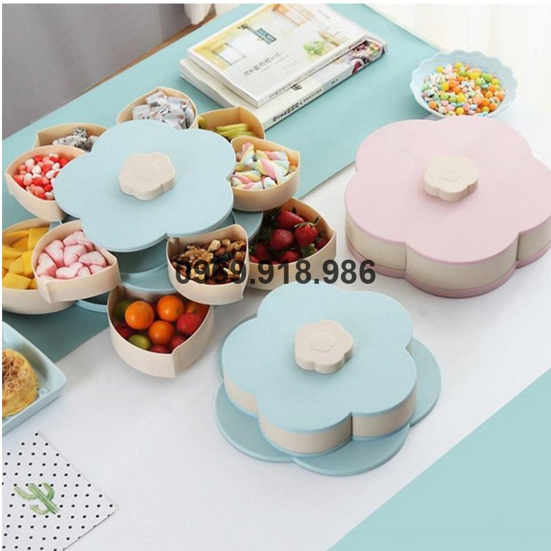 🍦 Hộp Đựng Bánh Kẹo Mứt Tết Xoay Tròn Nở Hoa 5 Cánh 1 Tầng Đẹp Cao Cấp Giá Gốc Sỉ Rẻ 🍏 Tổng Kho Gia Dụng Sài Gòn 🍏