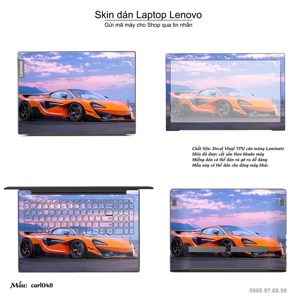 Skin dán Laptop Lenovo in hình xe hơi nhiều mẫu 2 (inbox mã máy cho Shop)