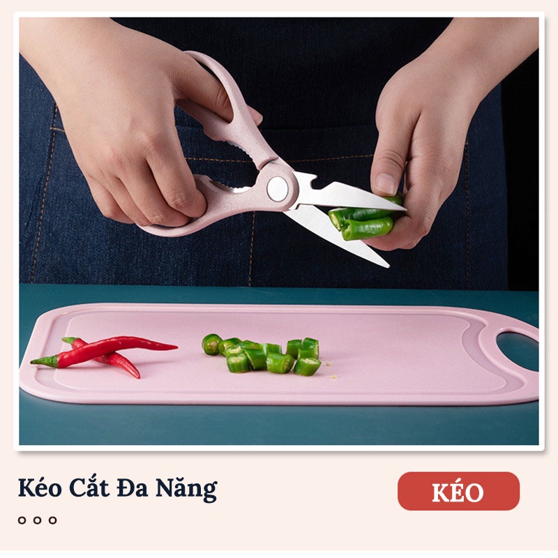 Bộ Dao Nhà Bếp Lúa Mạch 6 Món KITCHEN KNIFE Màu Pastel Cao Cấp Kháng Khuẩn Tiện Dụng - Bộ Dao Làm Bếp Đa Năng