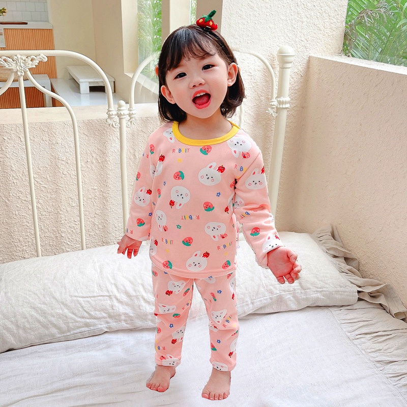 Bộ đồ ngủ dài tay mềm mại in họa tiết hoạt hình chobé