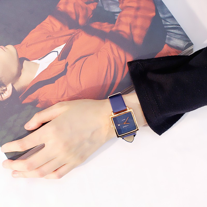 Đồng hồ nữ VISER1V dây da cao cấp mặt vuông | BigBuy360 - bigbuy360.vn