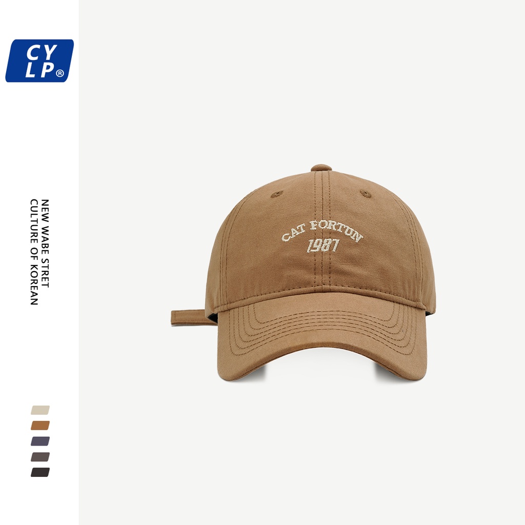 Nón lưỡi trai mềm thêu 1987 thời trang thu đông phong cách hàn quốc cho nam và nữ