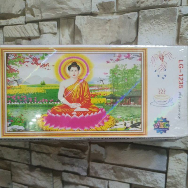 Tranh đính đá Phật LG-1235 size 90x55cm