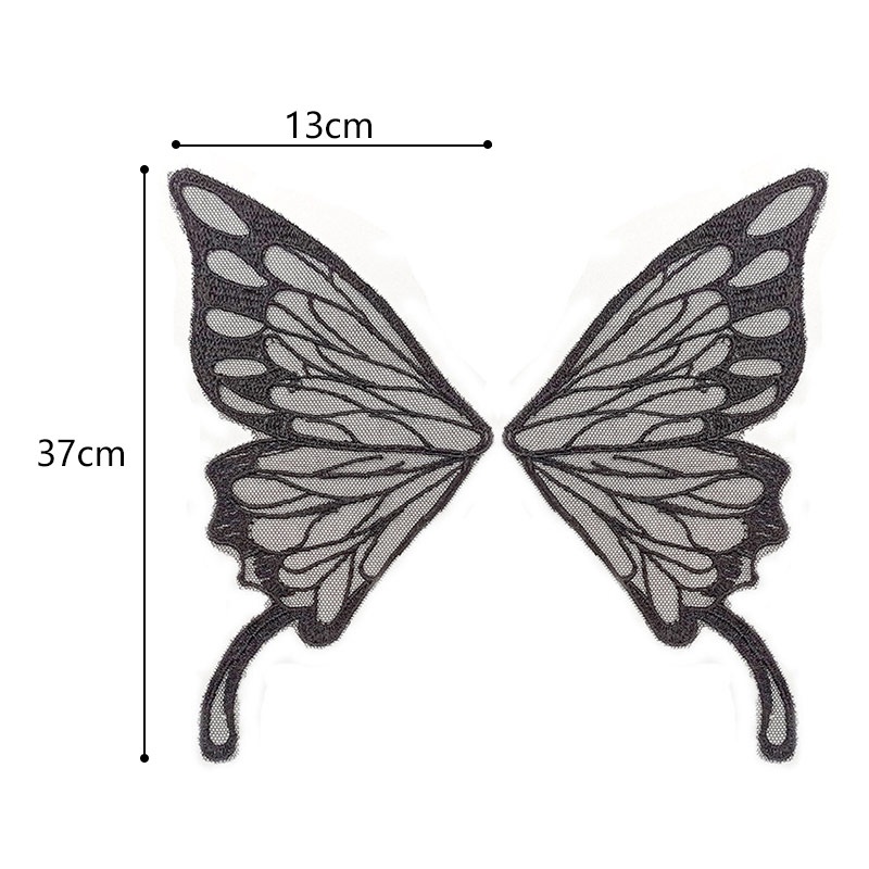 1 Cặp Miếng Vải Lưới Trang Trí Cổ Áo Hình Cánh Bướm 37X13cm DIY