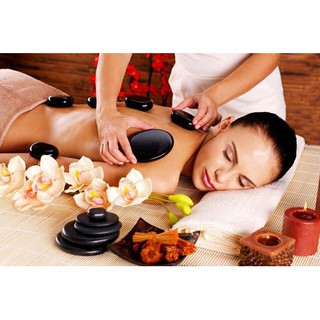 Bộ đá nóng massage spa ovan
