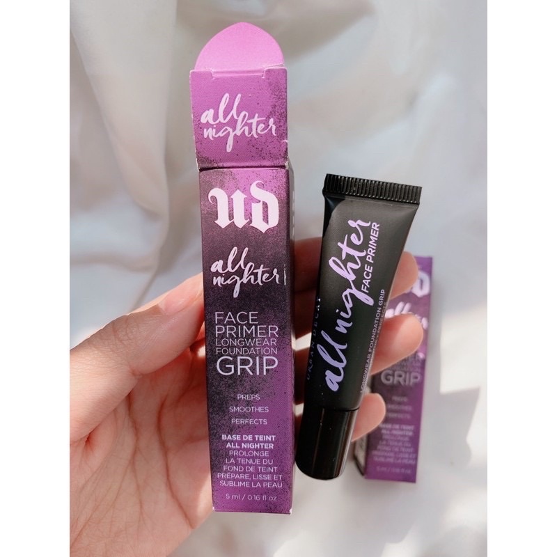 Kem lót Urban decay all nighter face primer longwear foundation grip 5ml minisize fullbox