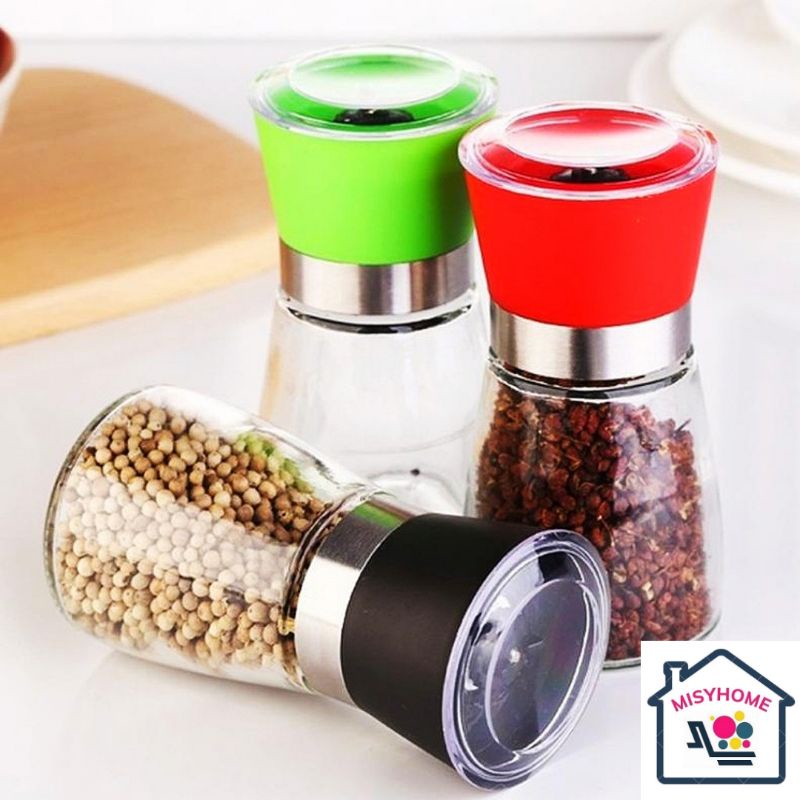Lọ xay hạt tiêu cầm tay bằng thủy tinh tự động Misyhome