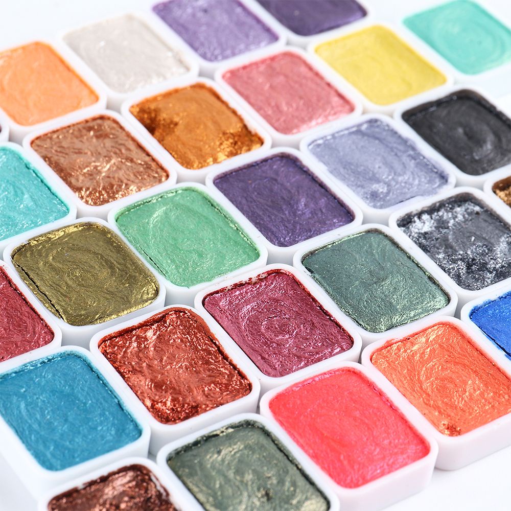 [Hàng mới về] Hộp màu nước dạng rắn nhũ kim tuyến trang trí móng tay nghệ thuật