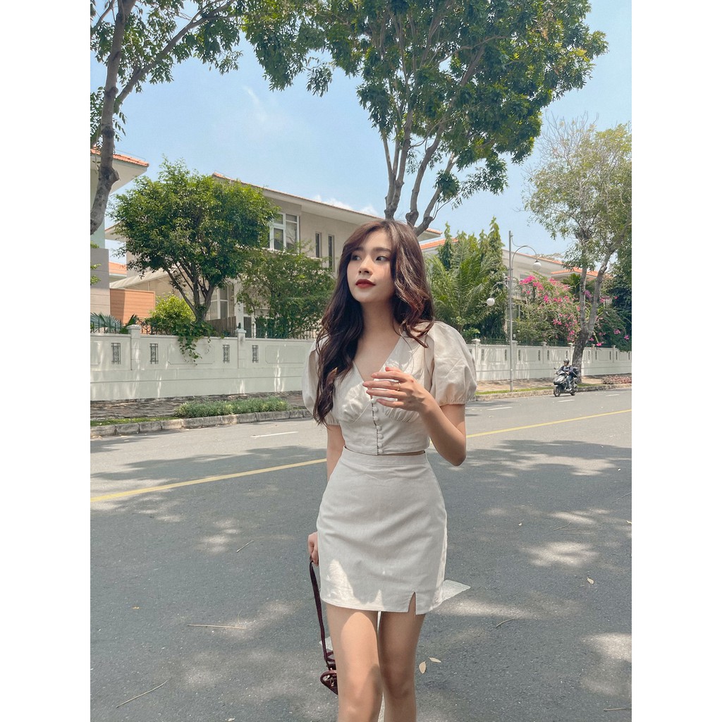 Chân váy linen xẻ tà trước GEMMA SKIRT | BigBuy360 - bigbuy360.vn