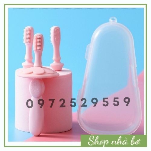 Bàn chải tập đánh răng và massage nướu Silicon cho bé [FREESHIP]