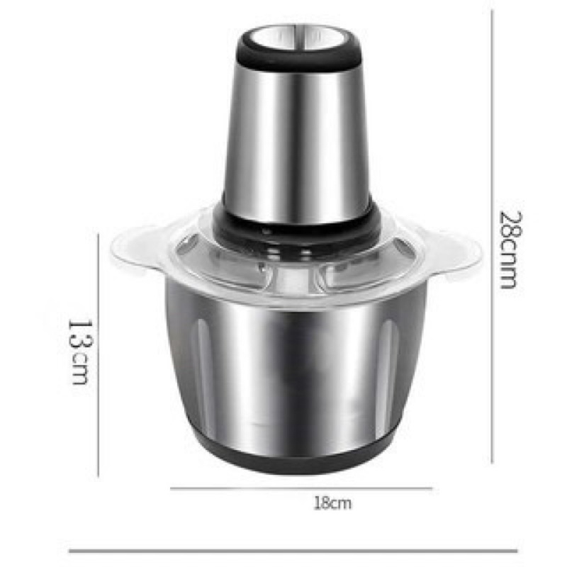 Máy xay thịt cá đa năng gia đình, cối xay thịt inox 4 lưỡi 2L xay rau củ quả