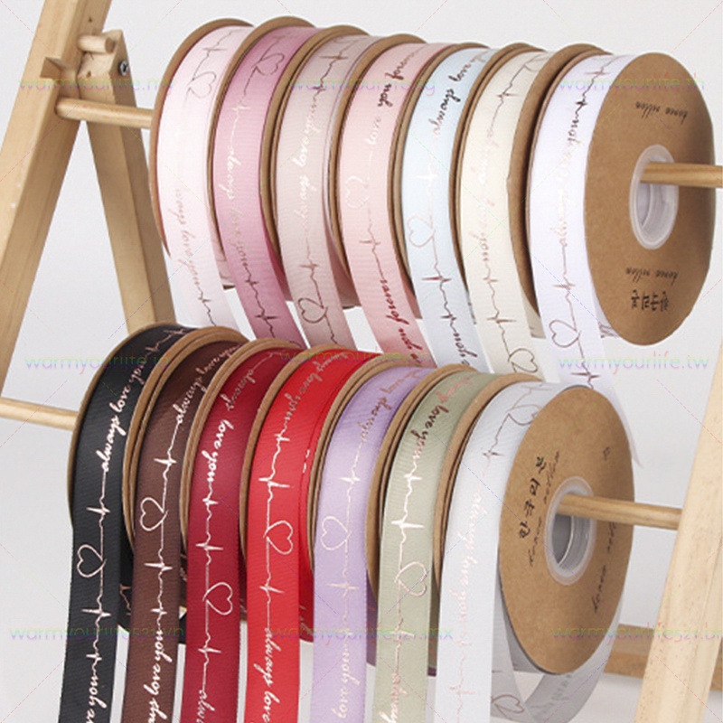 Cuộn Dây Ruy Băng Họa Tiết Hoa Xinh Xắn Rộng 2.5cm Dài 25Yards Dùng Để Gói Quà