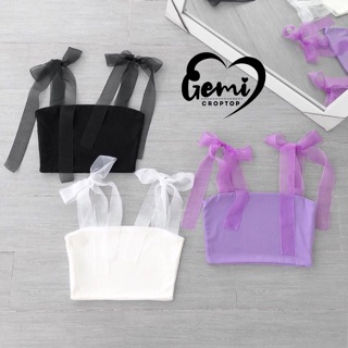 ÁO CROPTOP HAI DÂY THẮT NƠ [GEMI SHOP]