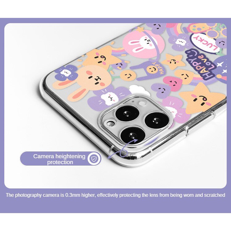 Ốp lưng iphone ốp Điện Thoại Tpu Trong Suốt In Họa Tiết Hoạt Hình Thời Trang Cho Iphone Xsmax 6s 7 8plus 11 Pro 12 Pro Max Xs Max Xr