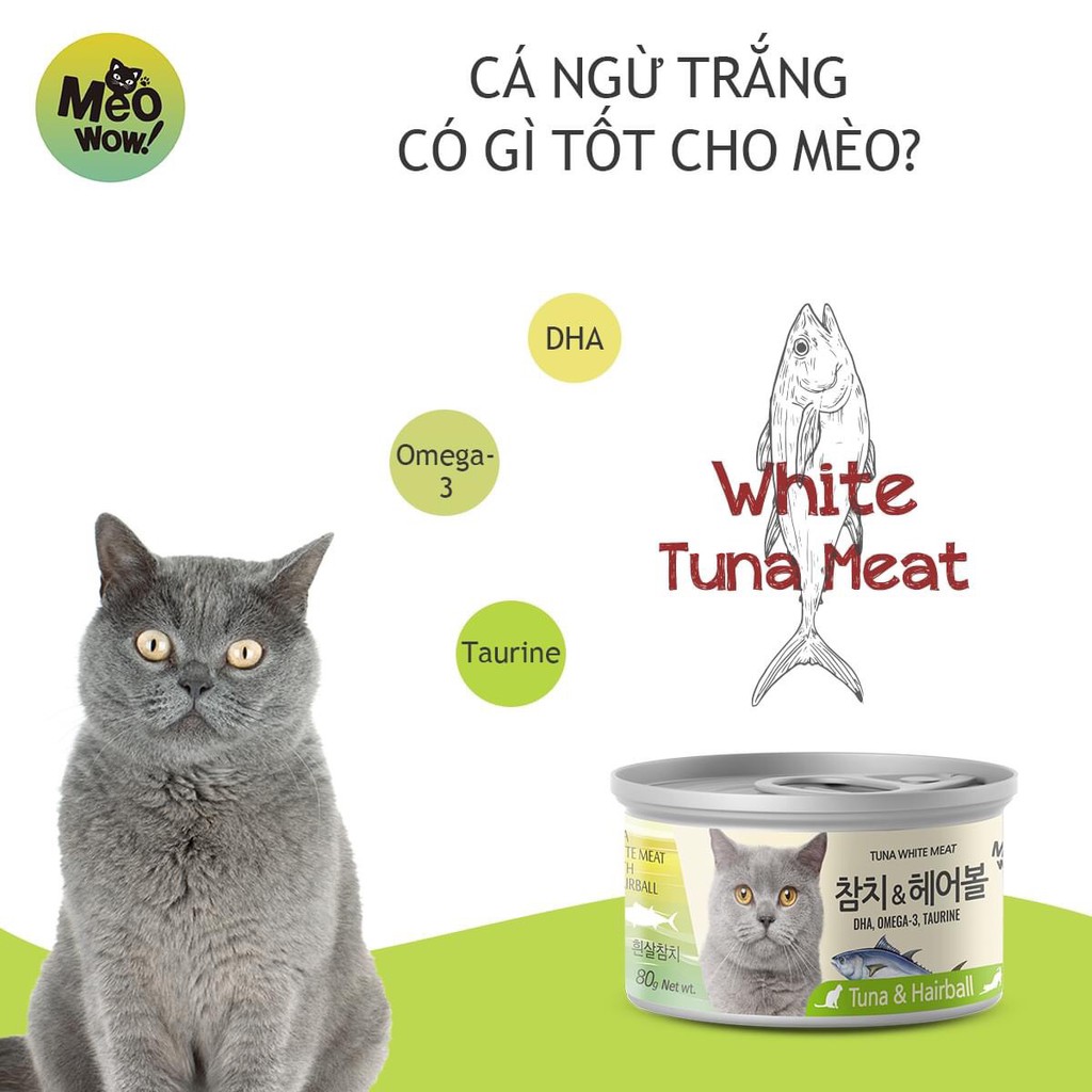 🧧[SALE TẾT] 🧧 Thịt hộp Cá ngừ trắng nguyên miếng - Tuna White Meat Meowow