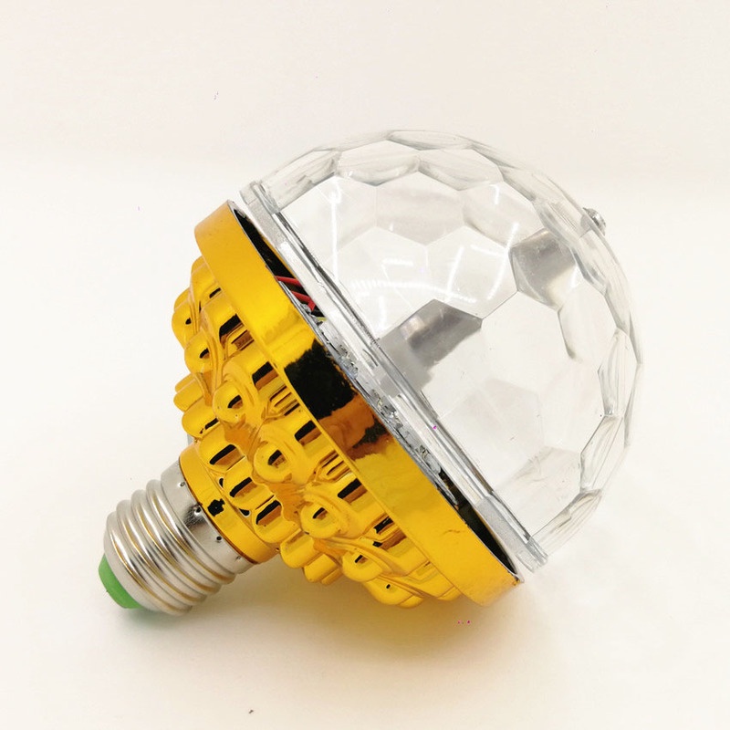 Bóng đèn LED sân khấu 6W RGB E27 hình quả cầu pha lê xoay được