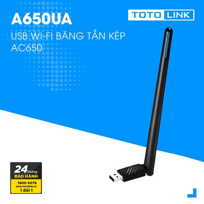 USB Wi-Fi Totolink A650UA băng tần kép AC650 - Hàng Chính Hãng