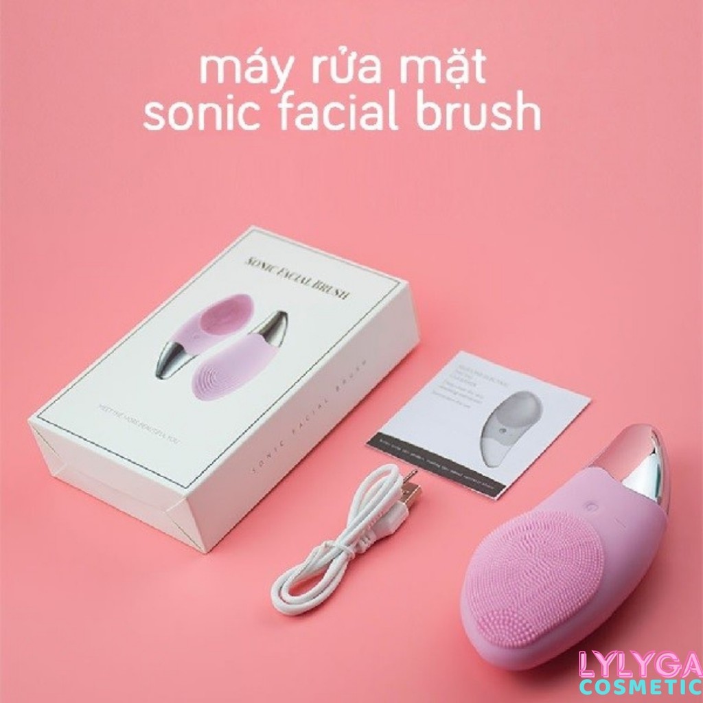 Máy rửa mặt SONIC FACIAL BRUSH nâng cơ mặt massage mặt siêu âm 8 cấp độ . Có thể sạc và dây sạc đi kèm DC03