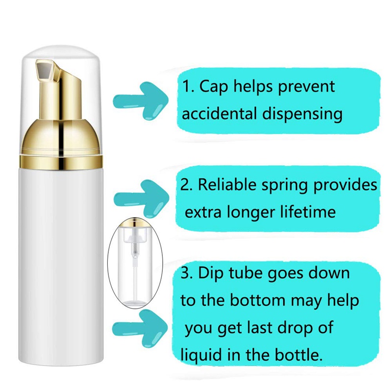 50ml Chai rỗng Chai đựng xà phòng du lịch Chai nhựa Máy phân phối bọt bọt xà phòng Máy phân phối làm sạch.Travel 12 cái