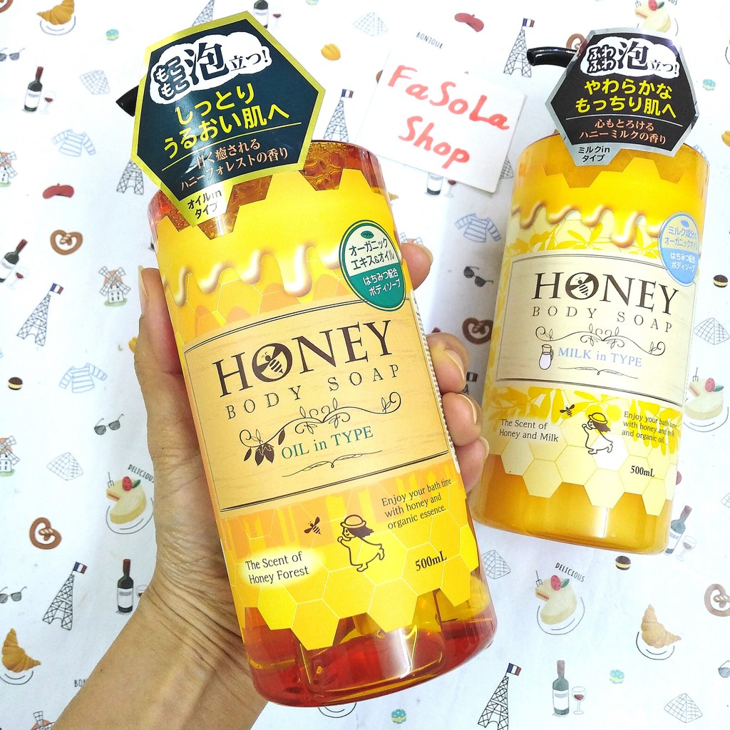 Sữa tắm HONEY BODY SOAP Nhật Bản Daiichi Sekken 500ml oil in type milk in type mật ong