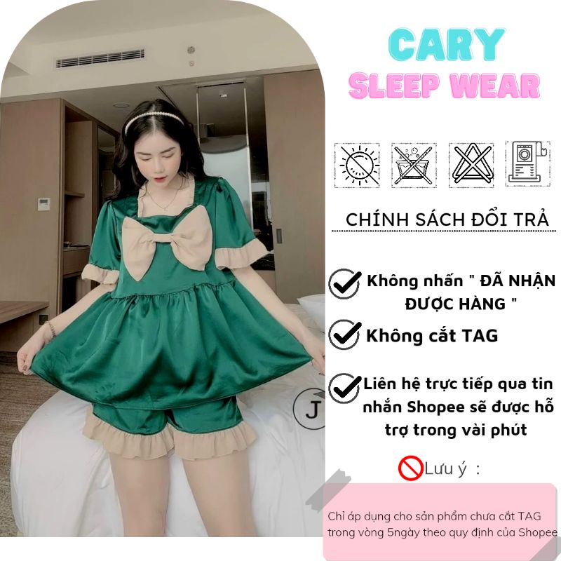 Đồ bộ nữ ngủ pijama mặc nhà CARY ,bộ ngủ cộc tay quần đùi dễ thương