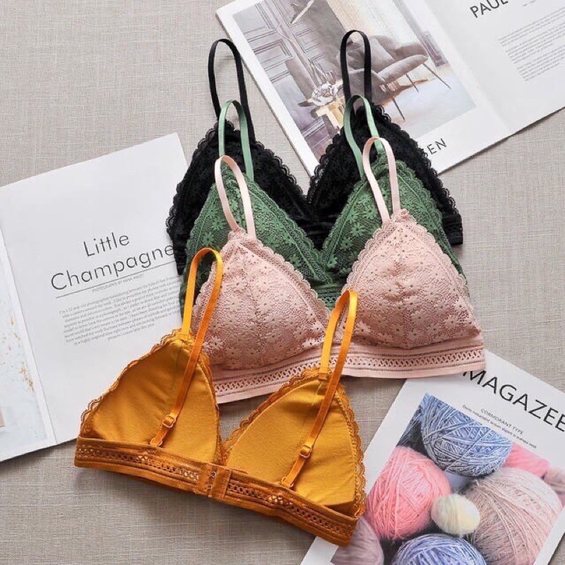 Áo bra áo lót nữ kiểu Pháp không gọng mút mỏng nâng ngực gợi cảm 7338