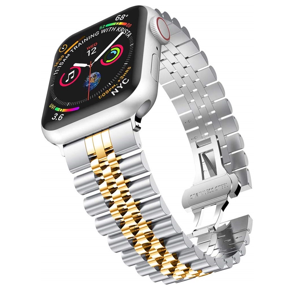Dây Đeo Bằng Thép Không Gỉ Thay Thế Cho Đồng Hồ Thông Minh Apple Watch Band 6 SE 5 4 3 2 1 40mm 44mm 38mm 42mm