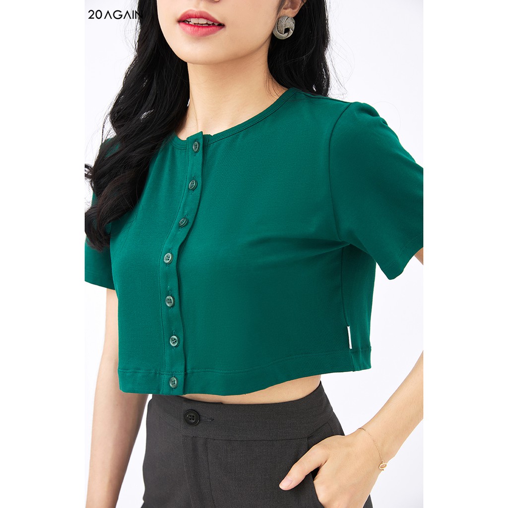 Áo Tshirt cài cúc thân trước 20AGAIN ATW0939 | BigBuy360 - bigbuy360.vn