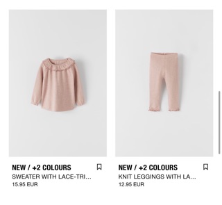 Set len zara cho bé gái chất đanh mịn