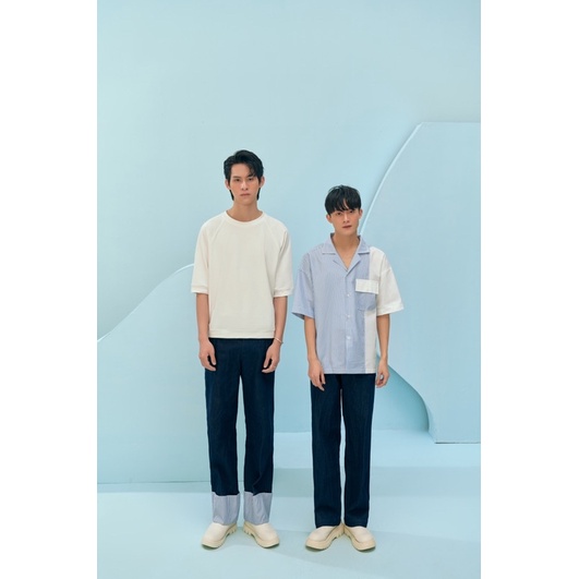 Sơ mi 3/4 kẻ xanh