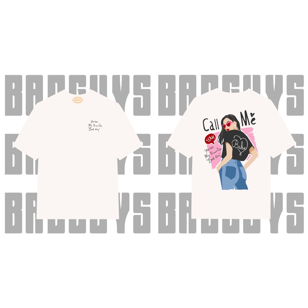 Áo thun Unisex form rộng Call Me 100% Cotton Cao Cấp BGS060 - Local Brand Bad Guys Chính Hãng