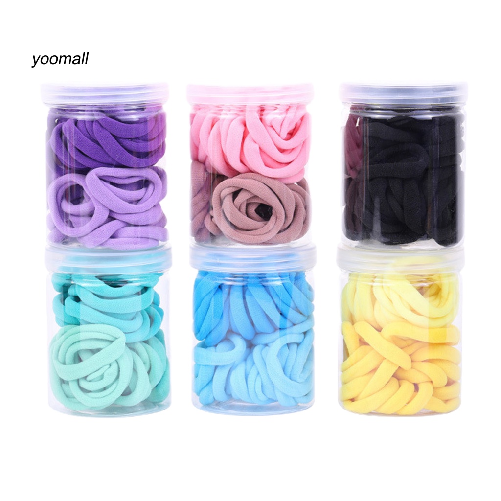 Hộp 50 Dây Buộc Tóc Đuôi Ngựa Màu Sắc Nhã Nhặn Dành Cho Nữ