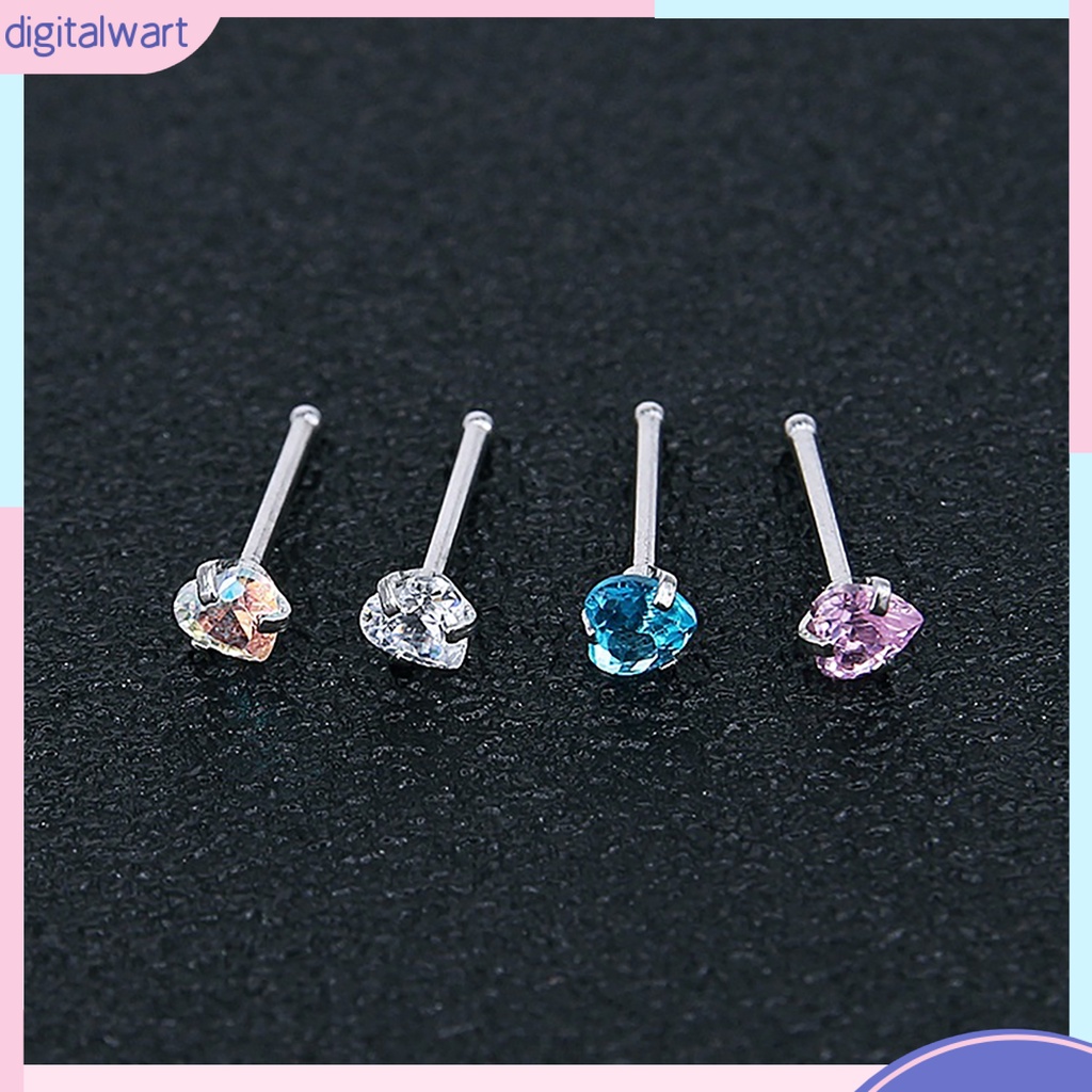 Set 3 Khuyên Mũi Bằng Thép Không Gỉ Đính Đá Cá Tính