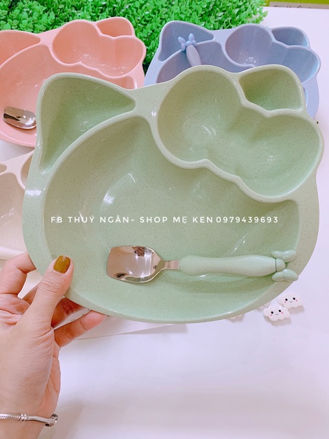 Khay lúa mạch Kitty kèm thìa
