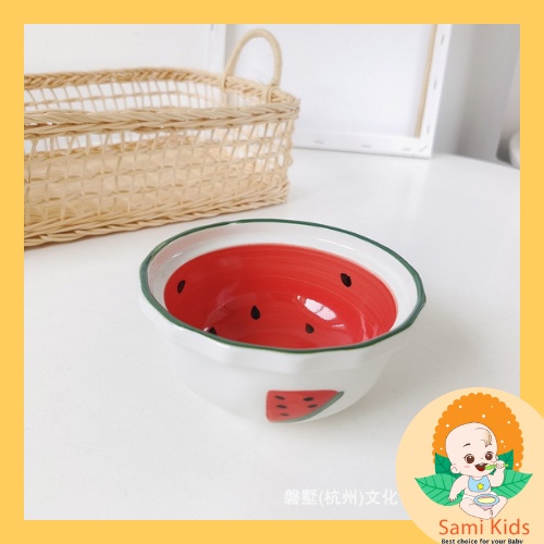 Bát sứ ăn dặm hoa quả đựng cháo cho bé, tô chén gốm sứ ăn cơm cho trẻ em SAMI KIDS