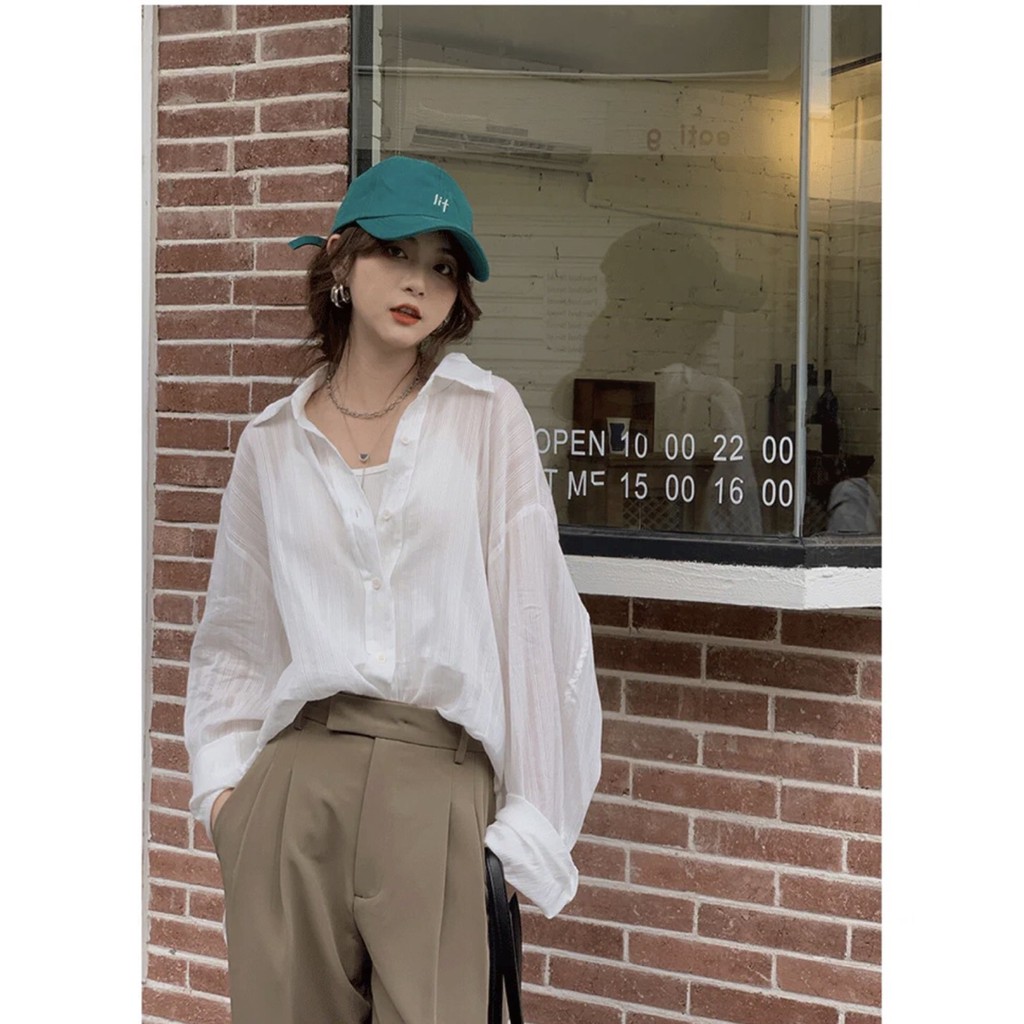 Set 2 Món Áo Sơ Mi Form Thụng + Áo Hai Dây, Hàng Quảng Châu Loại 1, Siêu Hot Dành Cho Chị Em | BigBuy360 - bigbuy360.vn