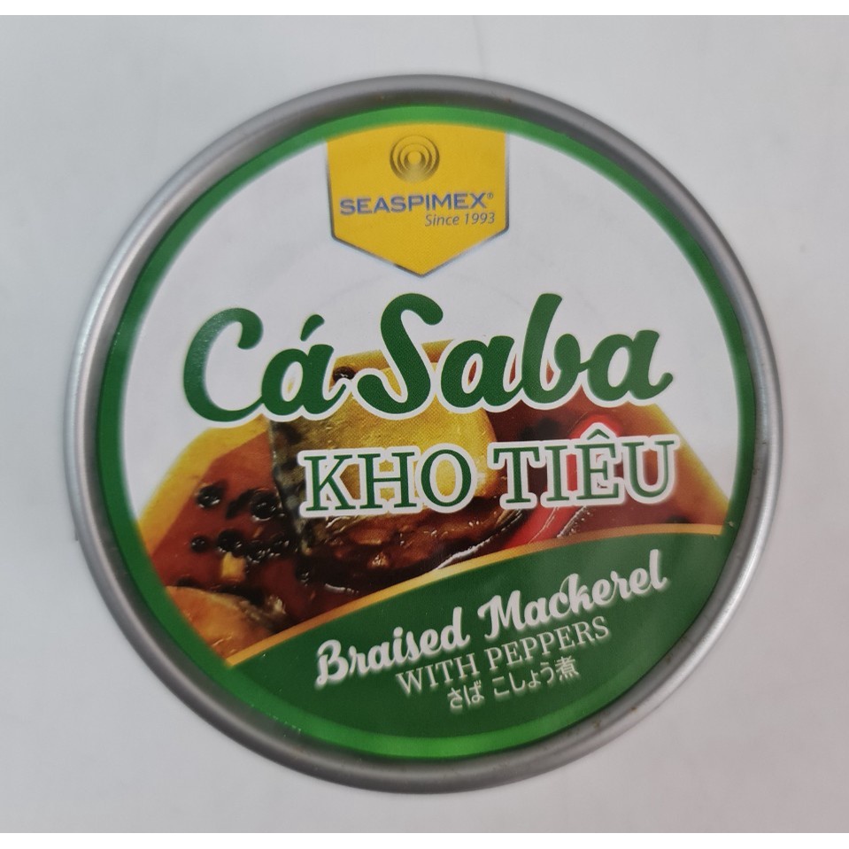 [185g – XANH LÁ] CÁ SABA KHO TIÊU [VN] SEASPIMEX Braised Mackerel with Peppers (btn-hk)