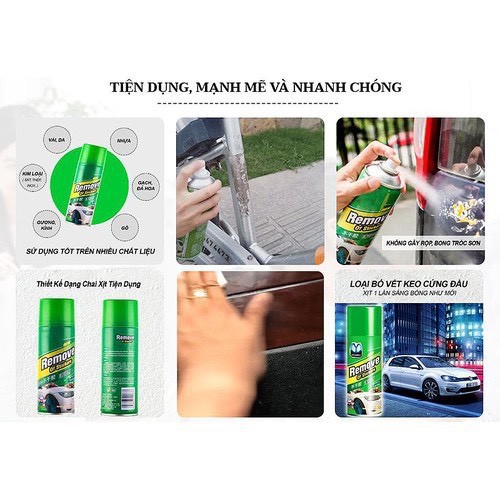 [VIP] Chai Xịt Tẩy Keo Remove Of Stickers 450ml, tẩy vết băng dính, nhựa đường bám trên ô tô, tẩy đa năng đồ nội thất