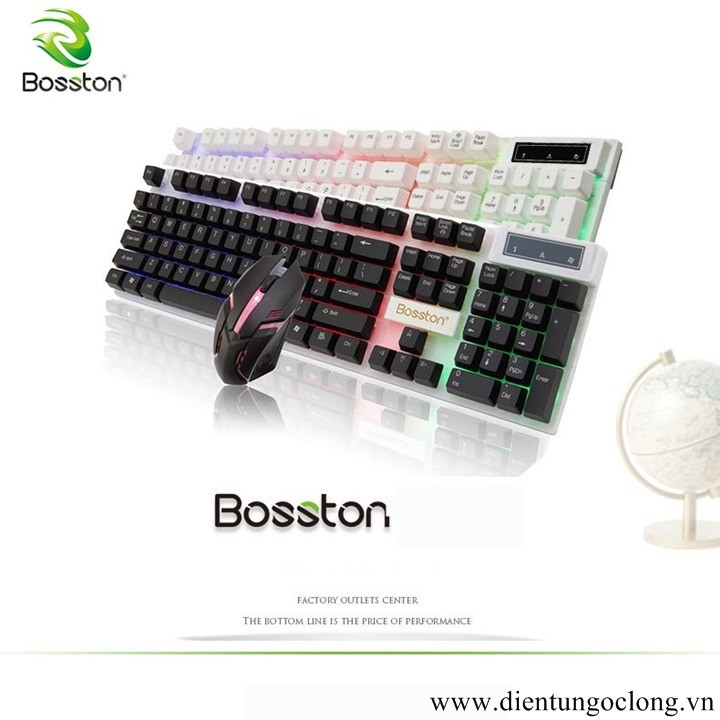 Combo Bàn Phím &amp; Chuột Có Dây Bosston 8310 Chuyên Game Chính Hãng