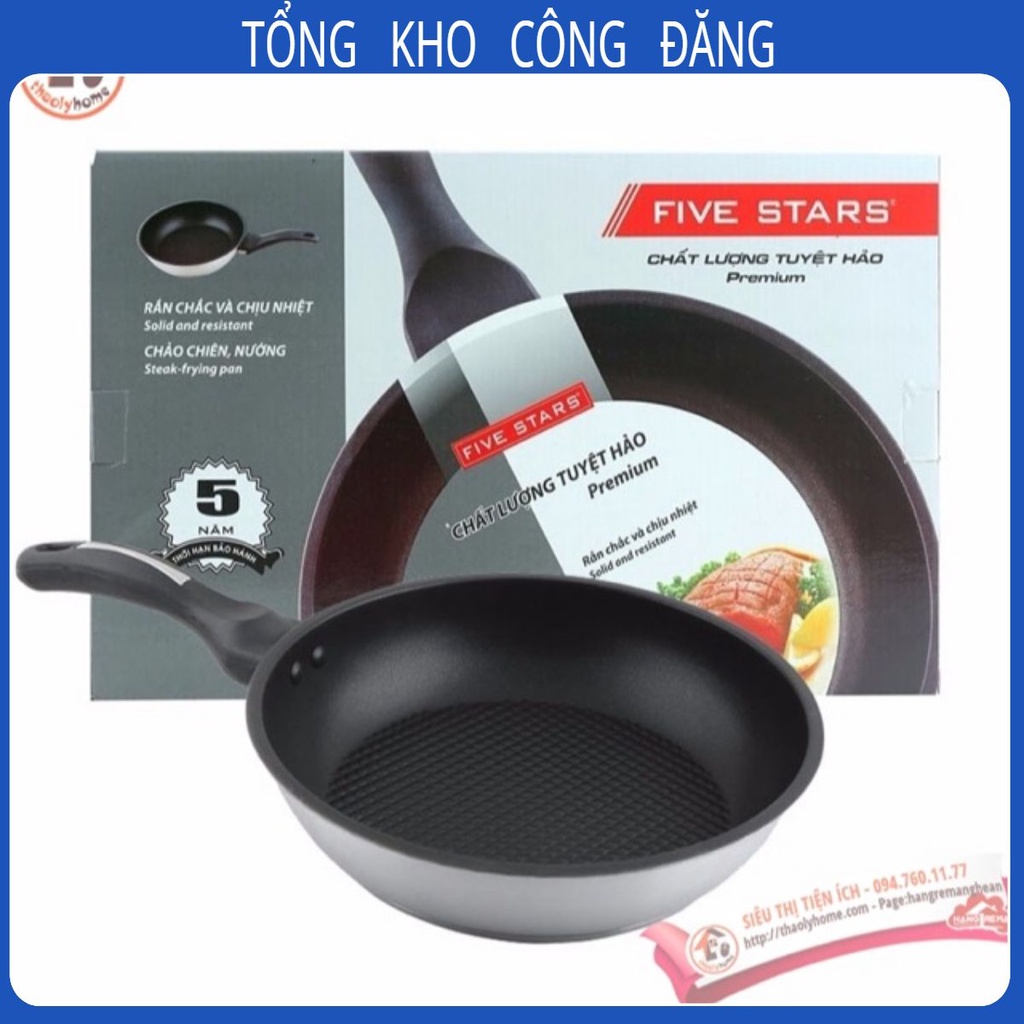 Chảo Từ Chống Dính 3 Đáy Fivestar (từ 16-28cm)....