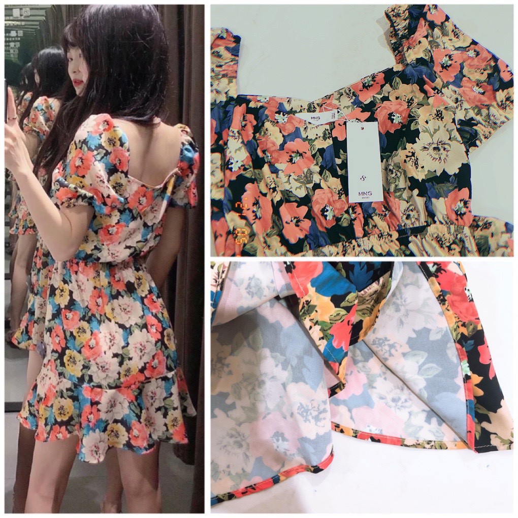 Váy hoa đuôi cá tay bồng MNG xinh xắn - V37 | BigBuy360 - bigbuy360.vn