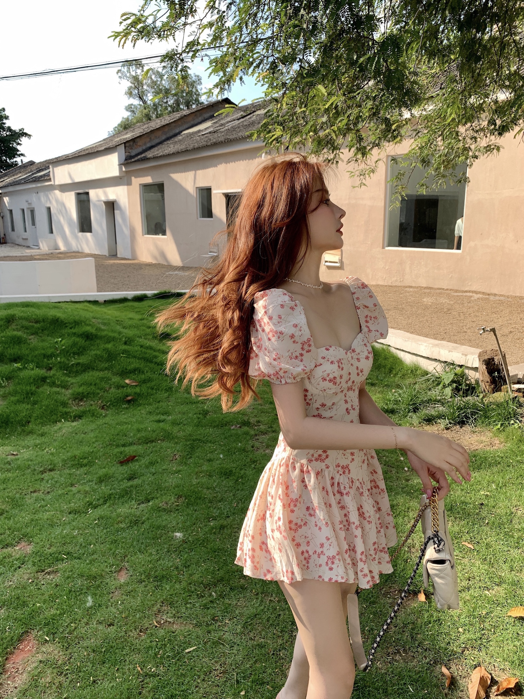 Đầm Nữ Ngắn Tay Cổ Tròn Eo Cao Thời Trang Pháp 2021years | BigBuy360 - bigbuy360.vn