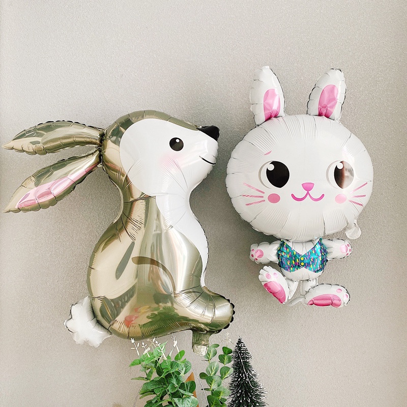 Bong Bóng Lá Nhôm Hình Thỏ/Mèo Dễ Thương Trang Trí Tiệc Sinh Nhật