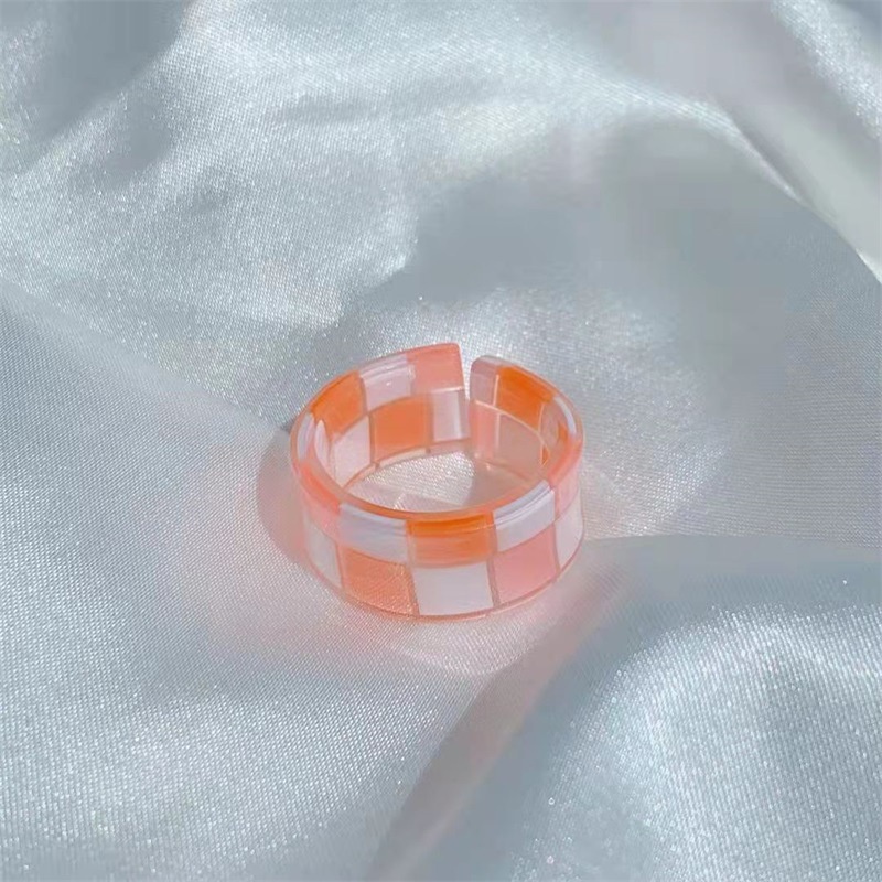 Nhẫn AY nhựa resin phối lưới thời trang dành cho nữ