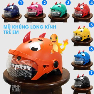 MU BẢO HIỂM TRẺ EM KHUNG LONG CÓ KÍNH CỰC ĐẸP