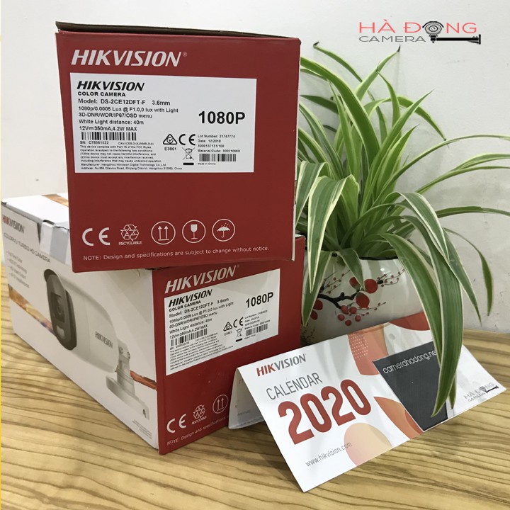 Camera HDTVI ColorVu 2MP HIKVISION DS-2CE12DFT-F Chính hãng