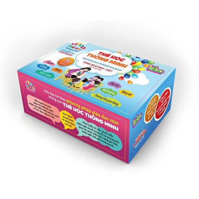 Bộ thẻ học song ngữ 16 chủ đề, bộ thẻ flashcard cho bé (hàng đẹp)